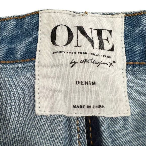 One Teaspoon High Waist Skirt 23 Long Rise Super Fitted Distressed Jean - Picture 8 of 9